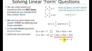 Solving a System of Non Linear Equations by Transfroming to Linear Form [upl. by Eillac]