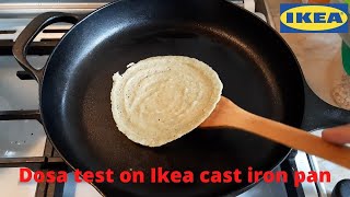 VARDAGEN Frying pan cast iron pan test Dosa test [upl. by Pantin771]