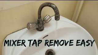 how to replace a mixer tap wash basin wash basin tap removal [upl. by Atat]