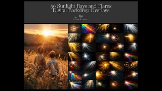 Sun Rays and Flares Digital Backdrop Edit Tutorial [upl. by Aynatahs]