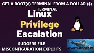 How to get rootterminal from DollarterminalLinux Privilege escalationSudoers file misconfig [upl. by Schreibman]