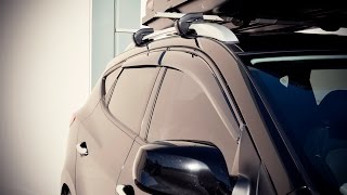 WELLvisors side window deflector vent visor Installation Video HYUNDAI TUCSON 1015 [upl. by Nydnarb]