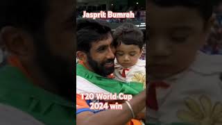 Jasprit Bumrah share sweet moment with wife Sanjana Ganesan son after T20 World Cup 2024 win [upl. by Tichon188]