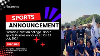 FORMAN CHRISTIAN COLLEGE LAHORE SPORTS ANNOUNCEMENT 📣 [upl. by Damian355]