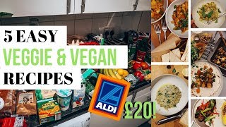 £20 WEEKLY FOOD SHOP  5 EASY VEGAN amp VEGETARIAN RECIPES ON A BUDGET  VEGANUARY [upl. by Diannne]