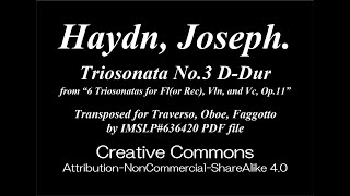 Haydn J  Triosonata Op11 No3 DDur Trv Ob Bsn [upl. by Ytineres]