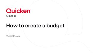 Quicken Classic for Windows  How to create a budget [upl. by Pressey]