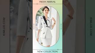 TwoPiece Leaf Print Blazer Pantsuits Set for Women Office Ladies Business Single Buttons Formal [upl. by Nhabois]