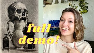 The ULTIMATE Charcoal Drawing Tutorial for Beginners [upl. by Ymmaj]