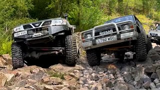 Nissan Patrol Y60 Long VS Patrol Y61 Rock Crawling [upl. by Anivek]