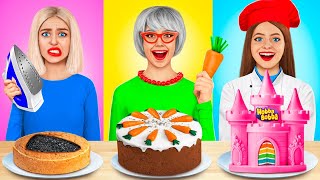 Me vs Grandma Cooking Challenge Cake Decorating Challenge Kitchen Hacks by YUMMY JELLY [upl. by Fezoj]