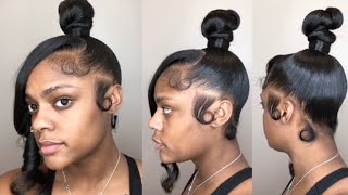 DIY Top Knot Bun with Swoop Side Bang [upl. by Banerjee]