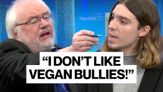 1 vegan vs 3 meat eating panellists Heated TV debate [upl. by Artamas679]