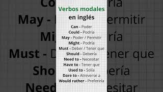 Verbos modales en inglés inglesonline aprenderingles [upl. by Zetnwahs682]