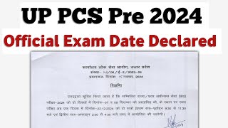 Official Exam Date UP PCS Pre 2024 [upl. by Chloette]