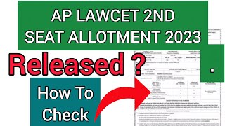 AP LAWCET 2nd Seat Allotment 2023  How To Check AP LAWCET 2nd Allotment 2023 [upl. by Buyse]