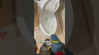 Unclogging a Toilet in 2 Seconds 💰 plumbing toiletclog plumber diy [upl. by Jun668]