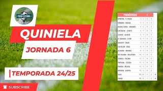 Quiniela Jornada 6 Temporada 2425 153 [upl. by Pond]