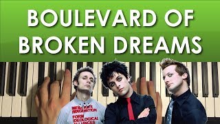 Green Day  Boulevard Of Broken Dreams Piano Tutorial Lesson  HOW TO PLAY [upl. by Plath20]