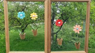 Fensterblumen aus Finnischem Papiergarn [upl. by Ruamaj]