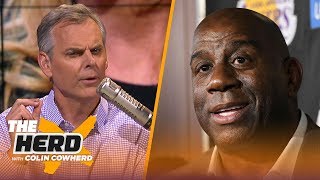 Magic Johnson leaves the Lakers Colin Cowherd reacts to Jeanie Buss’ response  NBA  THE HERD [upl. by Zerdna]