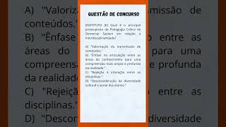 Conhecimento pedagógico concurso pedagogia concursopublico concursoparaprofessor [upl. by Teragram]