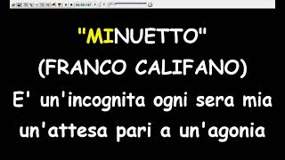 Franco Califano  Minuetto Karaoke Devocalizzata [upl. by Karlis147]