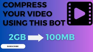 How To Compress Video File Size  Telegram Compress Bot [upl. by Enoid]