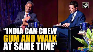 “India can chew gum amp walk at same time…” EAM Jaishankar explains how India navigates different ties [upl. by Enehpets]