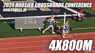 2024 Hoosier Crossroads Conference  Girls 4x800M Relay  HSE [upl. by Crary]