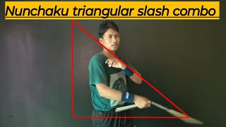 Nunchaku triangular slash combo tutorial ll Nunchucks for beginners [upl. by Niwled]