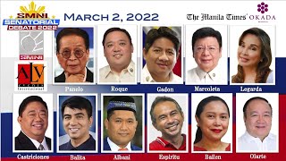 The SMNI Senatorial Debate 2022  March 2 2022 [upl. by Hospers416]