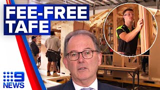 NSW offering 70000 free TAFE training to combat skills shortages  9 News Australia [upl. by Ykroc]