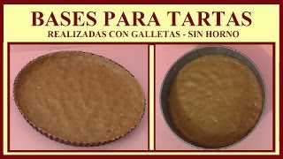 Base para tarta realizada con galletas  Base de galletas  Tarta sin horno  Masa para tarta [upl. by Eiramlirpa]