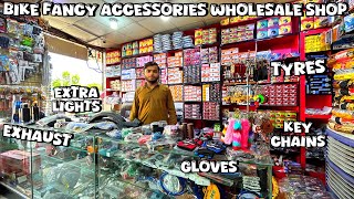 Bike Fancy Accessories Wholesale Shop in Rawalpindi😱🔥 Low Rate Motorcycle Accessories🧐 Pak Moto [upl. by Cari]