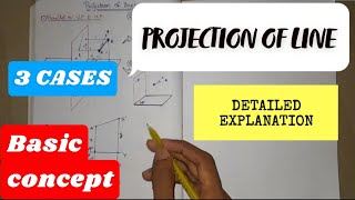 Projection of line in engineering drawing  Malayalam  Engineering graphics  1 st year  Cusat [upl. by Eita]