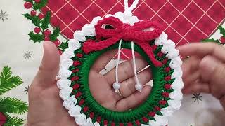 GUIRLANDA DE NATAL DE CROCHÊ PARA INICIANTES TUTORIAL COMPLETO DE CROCHÊ [upl. by Anirol]