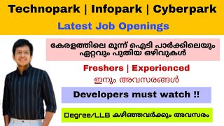 TechnoparkInfoparkCyberpark  Latest vacancies  Freshers can also apply  Jobhunter [upl. by Ahseenal]