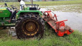 John Deere 5045D  4WD  45HP Tractor  With New MASCHIO ROTOPUDDLER 9 Feet Puddling [upl. by Adiasteb]