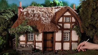 How to make a miniature thatched cottage [upl. by Letsyrc138]