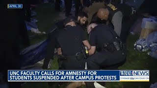 500 UNC faculty calls for amnesty for students suspended after campus protests [upl. by Nednil]