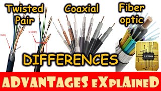 WHAT ARE THE DIFFERENCE BETWEEN TWISTED PAIR CABLE COAXIAL CABLE AND OPTICAL FIBER CABLE [upl. by Lamahj]