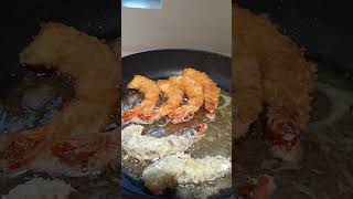 Fried prawns with bread crumbfriedfood yummyfood shortviralvedio four lucky angels vlog [upl. by Eonak]