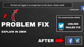 YOU HAVE NOT LOGGED IN ON ENOUGH DAYS ON THIS DEVICE CANNOT UNLINK BGMI [upl. by Alston]