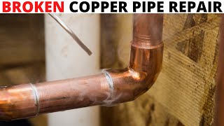 How To Repair Broken Copper Pipes How To Fix a HoleBreak In Copper Piping How To BrazeSolder [upl. by Namyh]