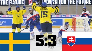 SVERIGE VS SLOVAKIEN VÄRLDSMÄSTERSKAP I HOCKEY U18 [upl. by Lajet]