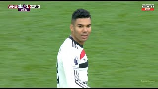 Casemiro Goal  West Ham United vs Manchester United 11 highlights  Premier League 202425 [upl. by Imerej]