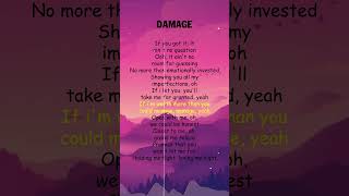 Damage Lyrics shorts [upl. by Tarazi267]