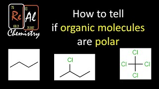 How to tell if organic molecules are polar  Polar molecules part 4  Real Chemistry [upl. by Salohci527]