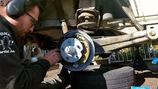 1990 VW Vanagon  Rear drum replacement [upl. by Anawt]